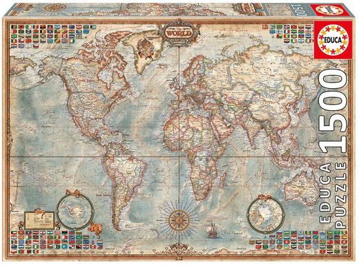 Il mondo, mappa politica - 1500 pezzi - Educa