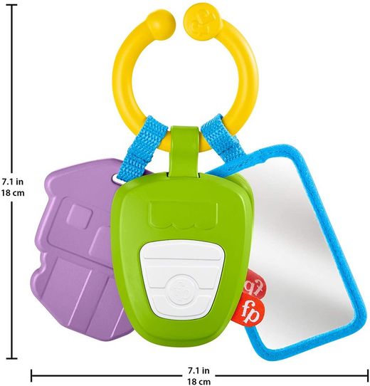 Fisher-Price - juego de llaves activity para bebés con mordedor, sonajero y espejito