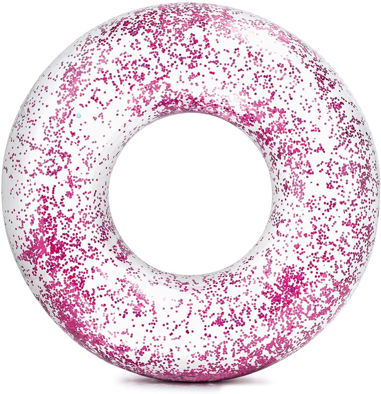 musical Superficial Circunferencia Flotador Sparkling Glitter Tube - Rosa y Dorado — Juguetesland