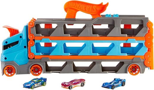 Hot Wheels Convertible Transport Truck auf der Strecke