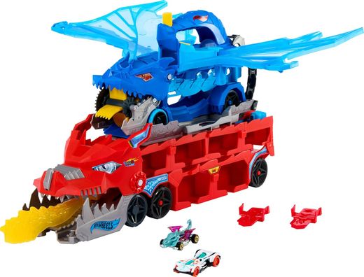 Hot Wheels City Drachentransporter mit ultimativem Doppelangriff