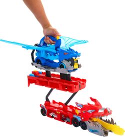 Hot Wheels City Drachentransporter mit ultimativem Doppelangriff