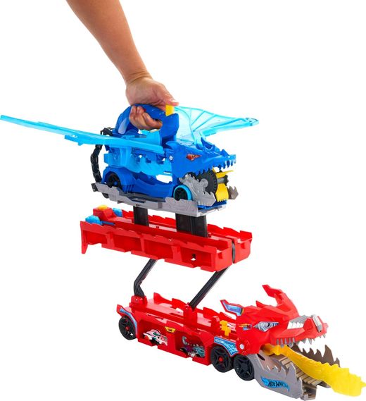 Hot Wheels City Drachentransporter mit ultimativem Doppelangriff