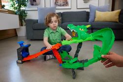 Hot Wheels Monster Trucks - Coffret Destruction de Dragons - Série Requins contre Dinosaures - Mattel