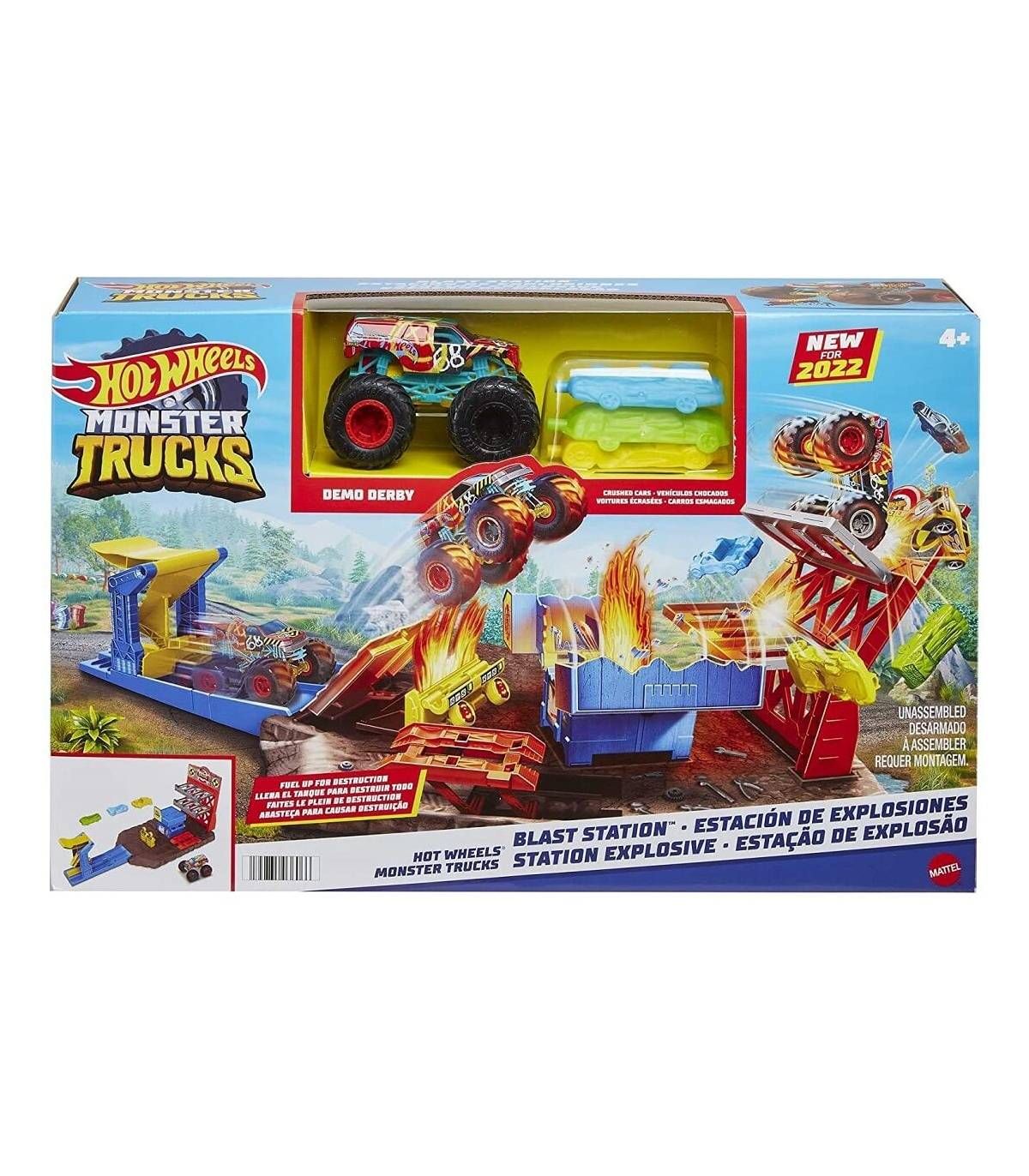 Hot Wheels Monster Trucks Estación de Explosiones