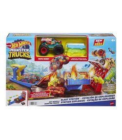 Hot Wheels Monster Trucks Estación de Explosiones