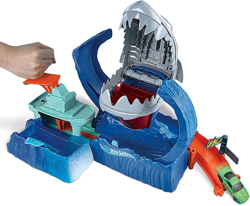 hot wheels boat with shark