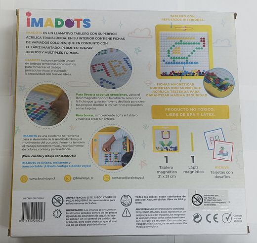 Imadots - 2D Magnetic Drawing Board - Includes Stylus - Braintoys