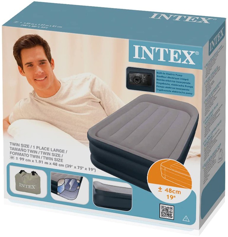Intex 64136 Deluxe Pillow Rest Colchón Hinchable Doble, con