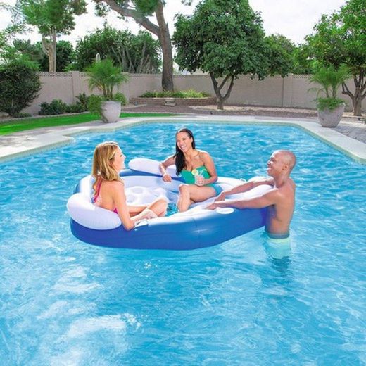 Isla Hinchable Tres Plazas - Flotador Con Respaldo - Cooler Z - Bestway