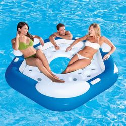 Isla Hinchable Tres Plazas - Flotador Con Respaldo - Cooler Z - Bestway