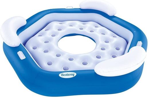 Isla Hinchable Tres Plazas - Flotador Con Respaldo - Cooler Z - Bestway