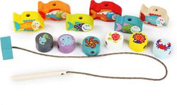 Gioco di incordatura di pesci in legno