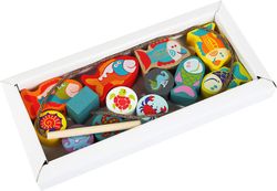 Gioco di incordatura di pesci in legno