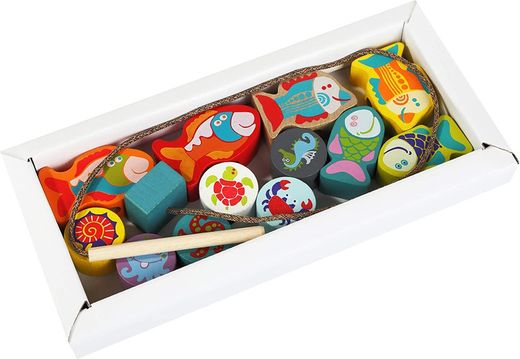 Gioco di incordatura di pesci in legno