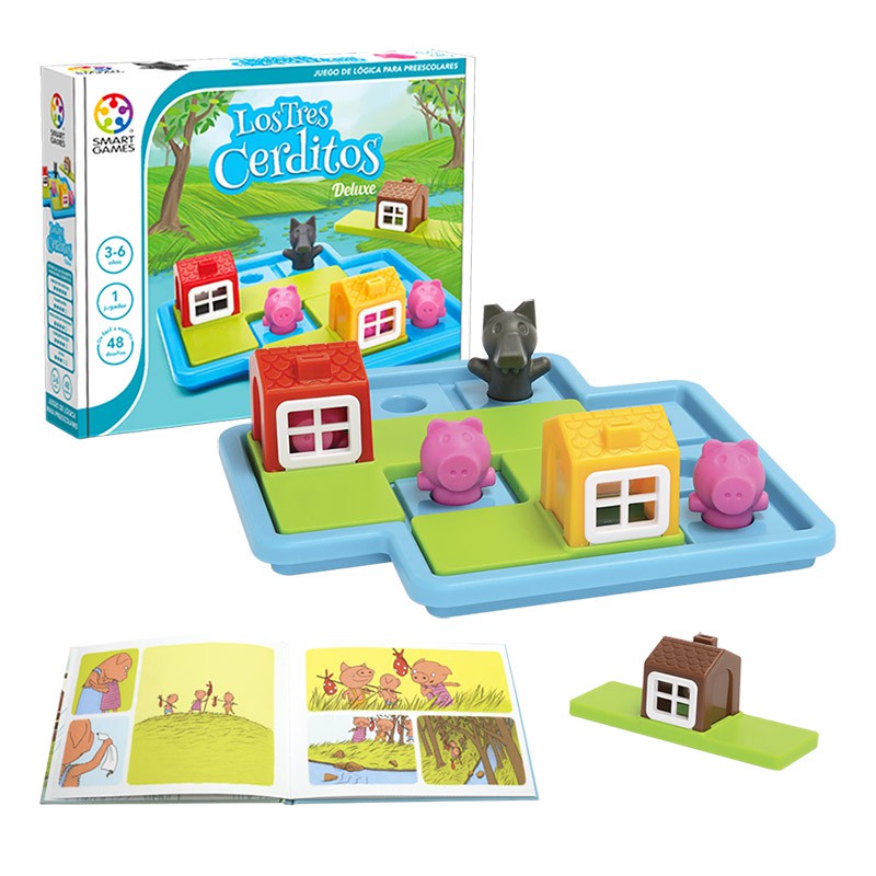 Smart Games Puzzle Les Trois Petits Cochons Deluxe 48 Défis 3-6 ans