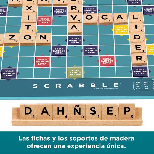 Gioco da tavolo - Scrabble 2 in 1 - Lettere e cavalletti in legno