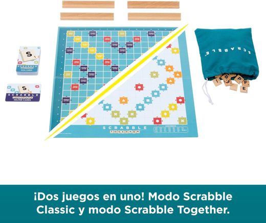 Gioco da tavolo - Scrabble 2 in 1 - Lettere e cavalletti in legno