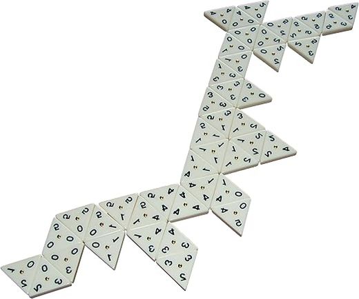 Jogo de tabuleiro - Triodominó em caixa de lata - Falomir