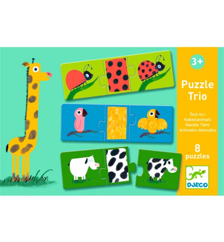 Jeu éducatif - Puzzle Trio Animaux Nus - Djeco — Juguetesland