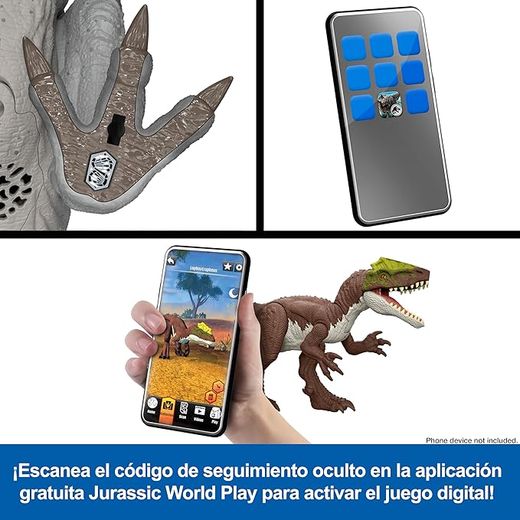 Figura de dinossauro Jurassic World Wild Roar Attack Aucasaurus