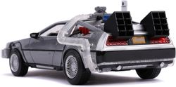 Металлическая машина времени с фарами, масштаб 1:24 — DeLorean — Назад в будущее 2
