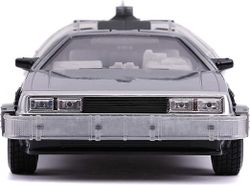 Металлическая машина времени с фарами, масштаб 1:24 — DeLorean — Назад в будущее 2