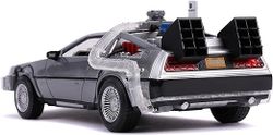 Металлическая машина времени с фарами, масштаб 1:24 — DeLorean — Назад в будущее 2