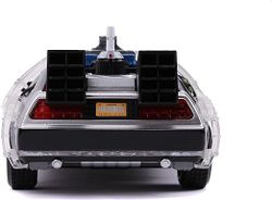 Металлическая машина времени с фарами, масштаб 1:24 — DeLorean — Назад в будущее 2
