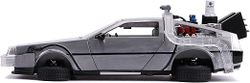 Металлическая машина времени с фарами, масштаб 1:24 — DeLorean — Назад в будущее 2