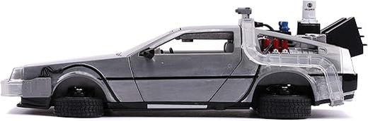 Металлическая машина времени с фарами, масштаб 1:24 — DeLorean — Назад в будущее 2