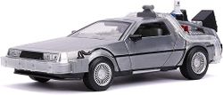Металлическая машина времени с фарами, масштаб 1:24 — DeLorean — Назад в будущее 2