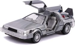 Металлическая машина времени с фарами, масштаб 1:24 — DeLorean — Назад в будущее 2