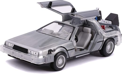 Металлическая машина времени с фарами, масштаб 1:24 — DeLorean — Назад в будущее 2