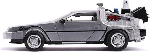 Металлическая машина времени с фарами, масштаб 1:24 — DeLorean — Назад в будущее 2