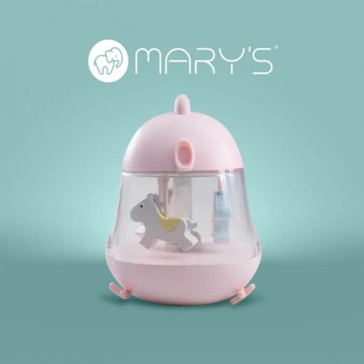 Luminária infantil de LED RGB com caixa de música - Base rosa unicórnio - Mary's - 16 cm.
