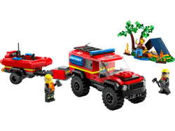 Lego City - Camión De Bomberos 4x4 Con Barco De Rescate