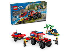 Lego City - Camión De Bomberos 4x4 Con Barco De Rescate