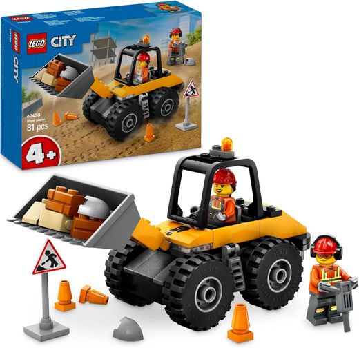 Lego City — жёлтый колёсный погрузчик