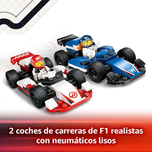 Projeto Alice da Cidade Lego 2025: Carros de Fórmula 1 da Williams Racing e da Haas F1