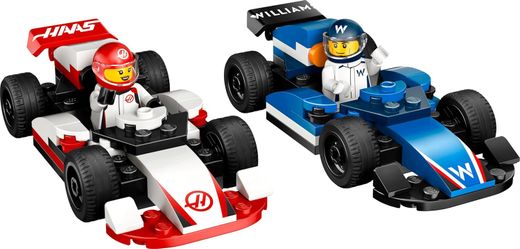 Projeto Alice da Cidade Lego 2025: Carros de Fórmula 1 da Williams Racing e da Haas F1