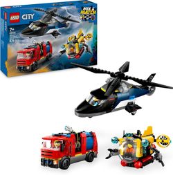 Lego City Remix: вертолет, пожарная машина и подводная лодка