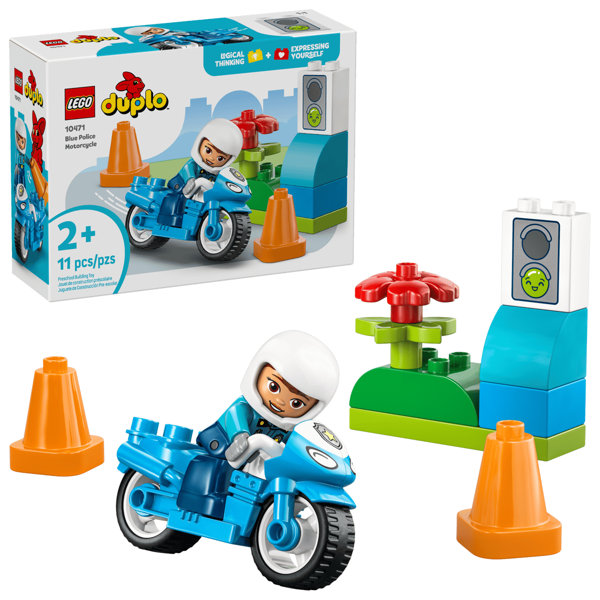 Lego Duplo - Moto de Policía Azul