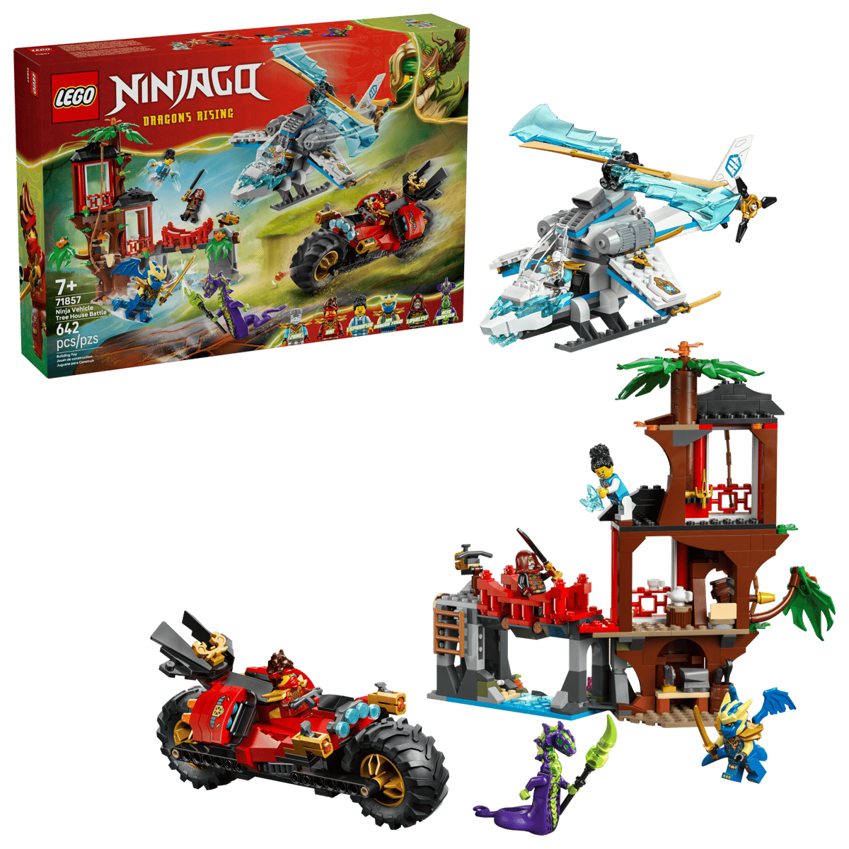 Lego Ninjago - Batalla De Vehículos Ninja Junto A La Casa Del Árbol