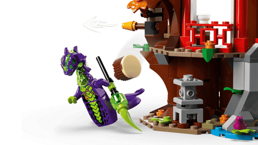 Lego Ninjago - Battaglia tra veicoli Ninja vicino alla casa sull'albero