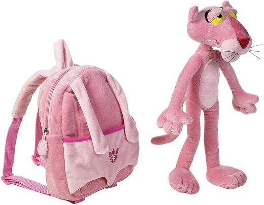 Lelly - Mochila con peluche XL de la pantera rosa