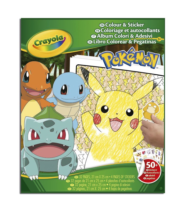 Libro da colorare Pokemon + adesivi - Crayola — Juguetesland