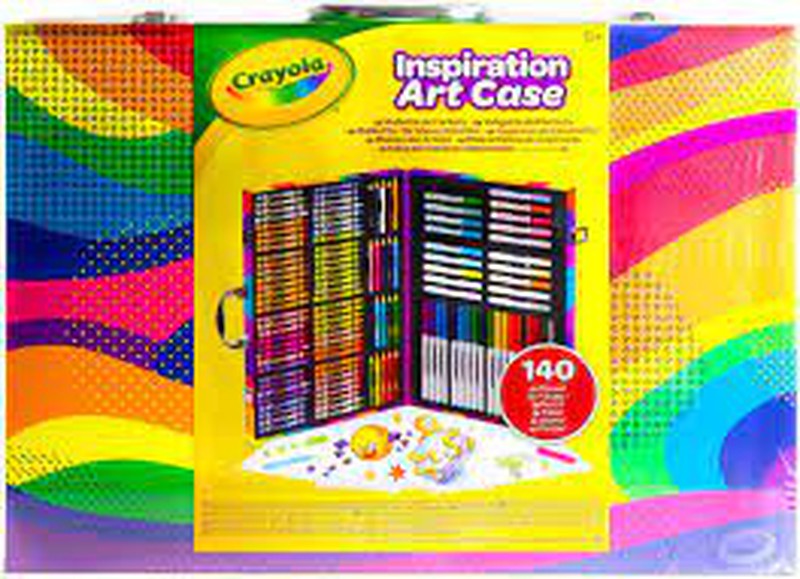 Valigetta e pennarelli da artista arcobaleno da 140 pezzi