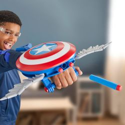 Bouclier Nerf Marvel Captain America, pistolet à fléchettes