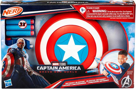 Bouclier Nerf Marvel Captain America, pistolet à fléchettes